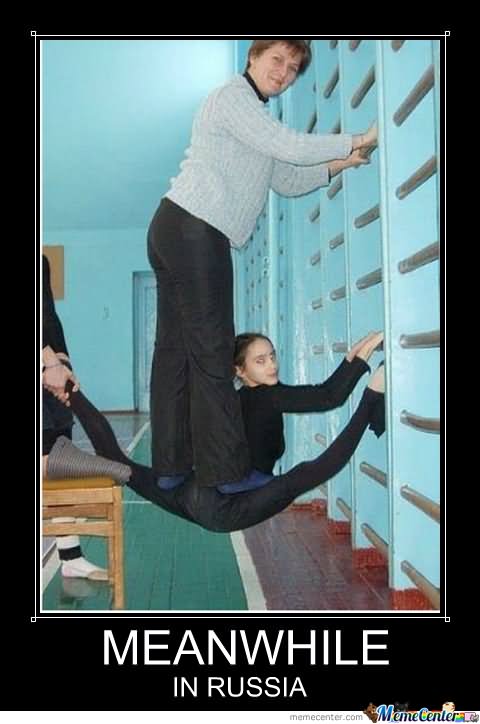 Man On Gymnastic Doing Girl Funny Picture