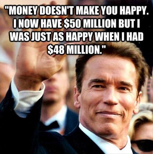 Money Doesn't Make You Happy Funny Arnold Meme