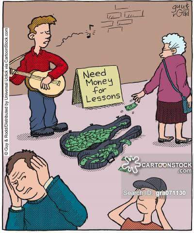 Need Money For Lessons Funny Musicians Cartoons Picture