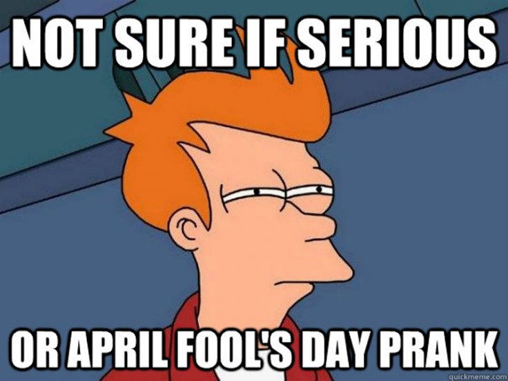 Not Sute If Serious Or April Fool's Day Prank