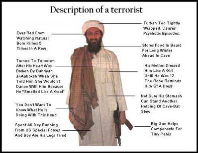 Osama Bin Laden Funny Description Of A Terrorist Picture