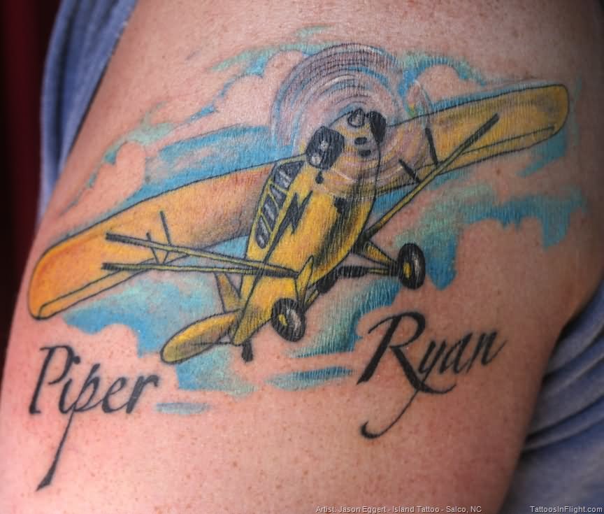 Piper Ryan - Airplane Tattoo Design For Half Sleeve