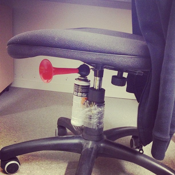 Pressure Horn Under The Chair April Fools Day Prank