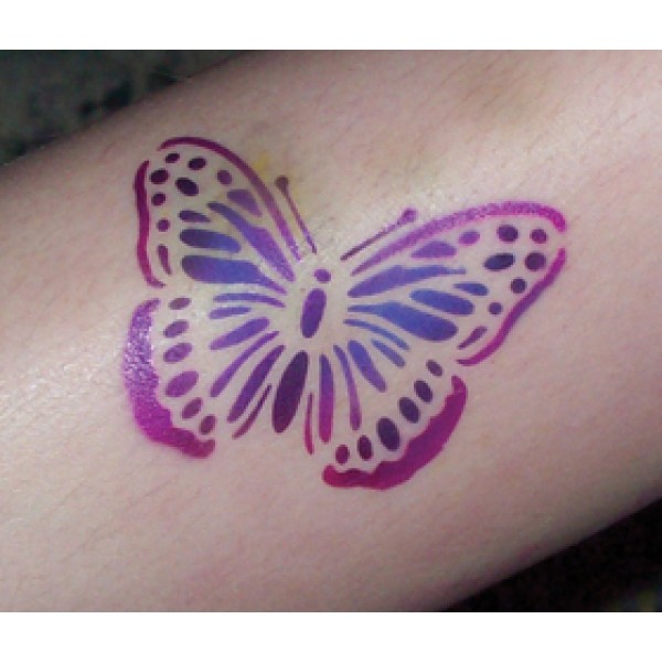 Purple Airbrush Butterfly Tattoo Design For Arm