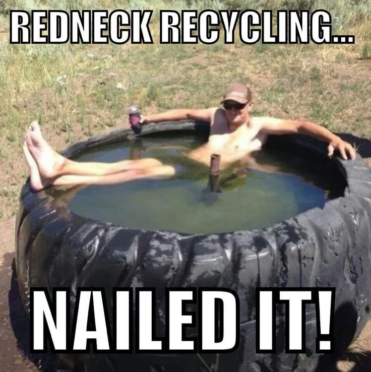 Redneck Recycling Funny Image