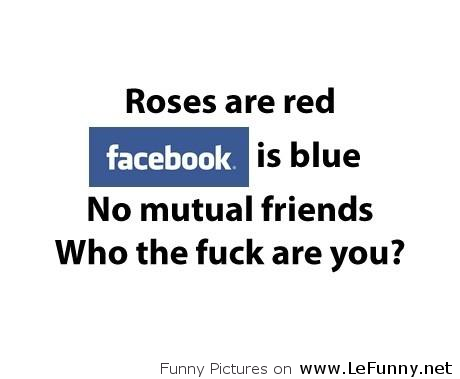 Roses Are Red Facebook Is Blue Funny Poem Image