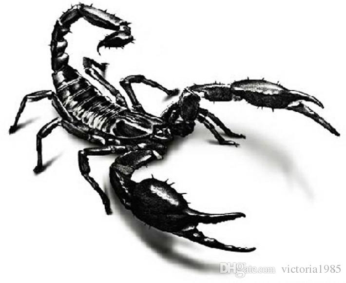 Simple Black Ink 3D Scorpion Tattoo Design
