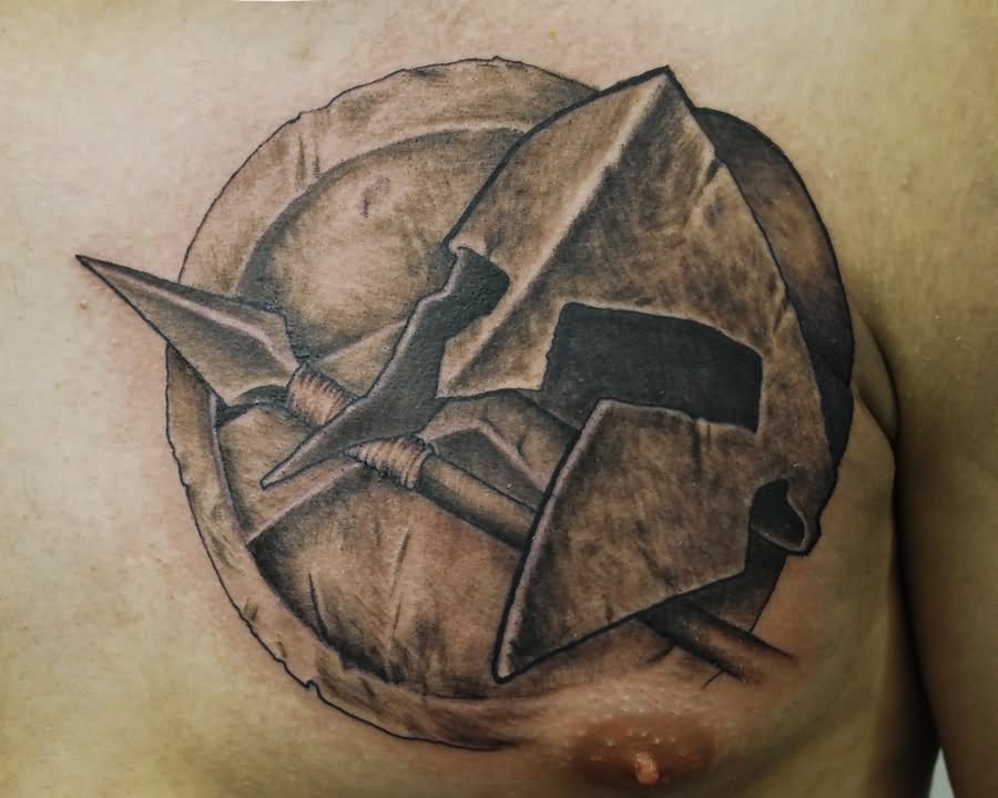 Spartan Tattoo On Chest For Men by Joshing88
