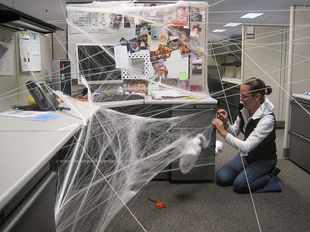 Spider Web All Around The Room April Fools Day Prank