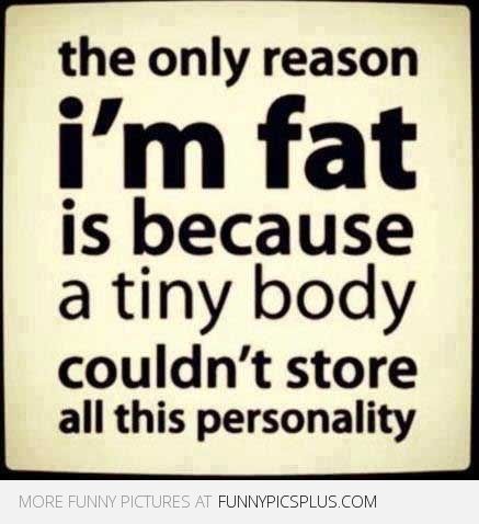 The Only Reason I Am Fat Is Because A Tiny Body Couldn't Store All This Personality Image