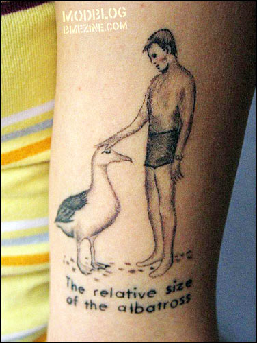 The Relative Size Of The Albatross - Albatross With Man Tattoo Design