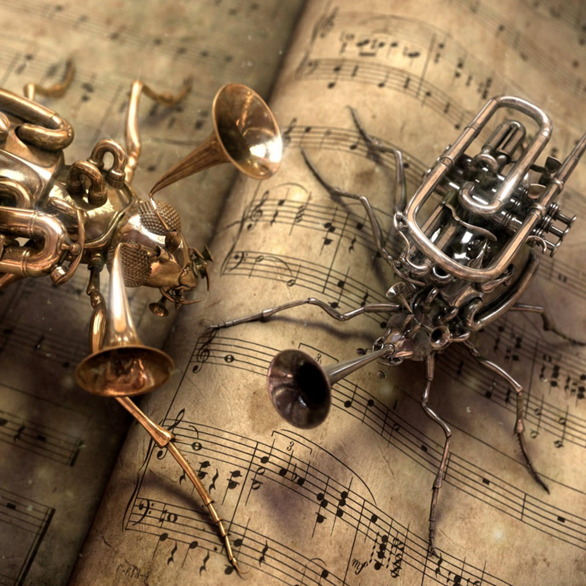 Trumpet And Cornet As Bugs Shape Funny Picture