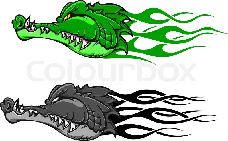 Two Alligator Head Tattoo Design