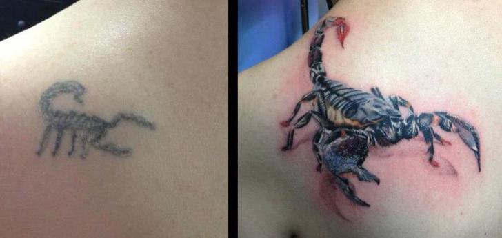 Two Scorpion Tattoo Design For Back Shoulder