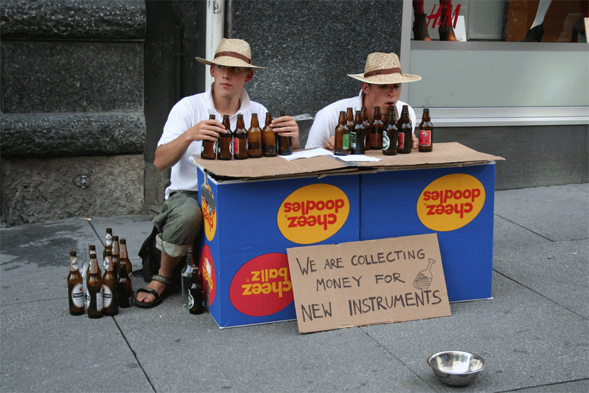 We Are Collecting Money New Instruments Funny Musicians Image