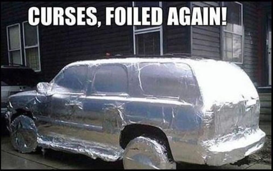 Wrap The Car With Silver Foil Paper