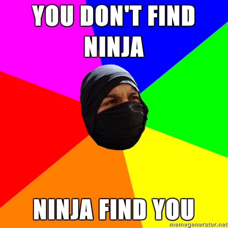 You Don't Find Ninja Ninja Find You Funny Meme Image
