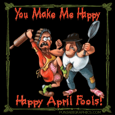 You Make Me Happy Happy April Fools Glitter Ecard