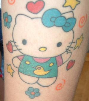 Animated Hello Kitty Tattoo Design