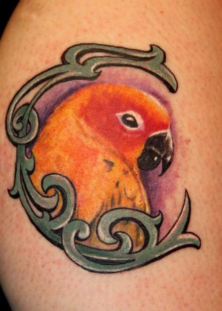 Awesome Cute Parrot Tattoo Design