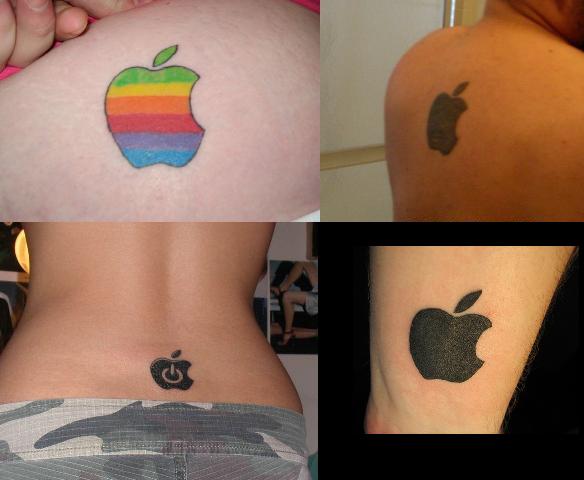 Awesome Four Apple Logo Tattoo Design