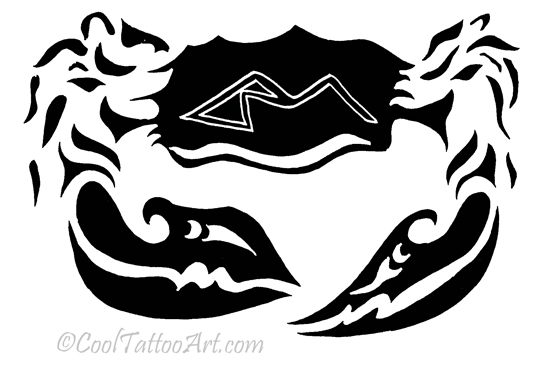 Black And White Cancer Tattoo Design