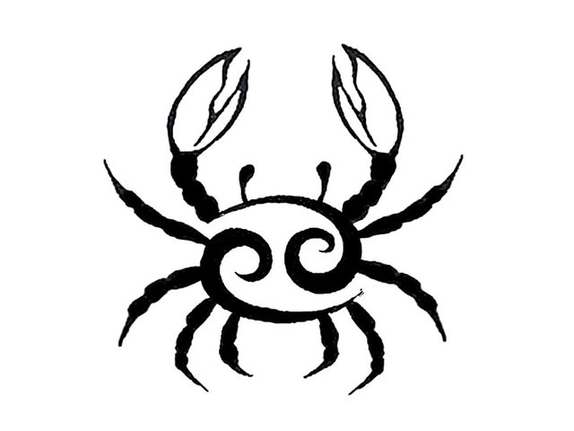 Black Cancer Zodiac Tattoo Design Idea