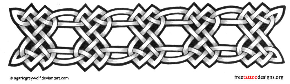 Black Celtic Armband Tattoo Stencil