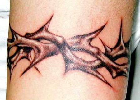 Black Ink Barbed Armband Tattoo Design