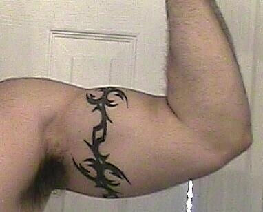 Black Tribal Armband Tattoo On Bicep