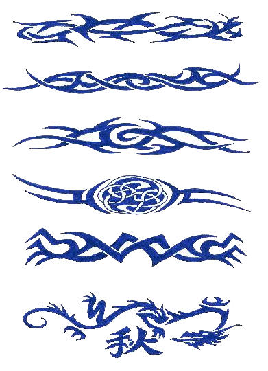 Blue Ink Tribal Armband Tattoo Design