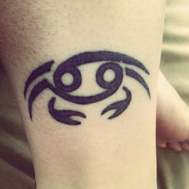Cancer Zodiac Symbol Tattoo On Arm