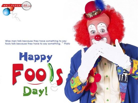 Clown Wishes You Happy Fools Day Clipart