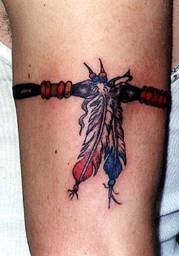 Colorful Armband Tattoo Design For Half Sleeve