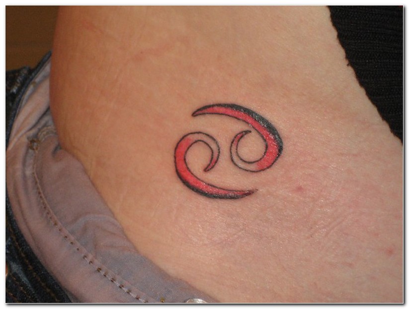 Cool Cancer Zodiac Tattoo On Lower Back