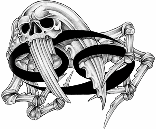 Crab Skeleton And Cancer Zodiac Tattoo Design