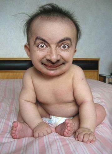Funny Baby Mr Bean Man Photoshop Picture