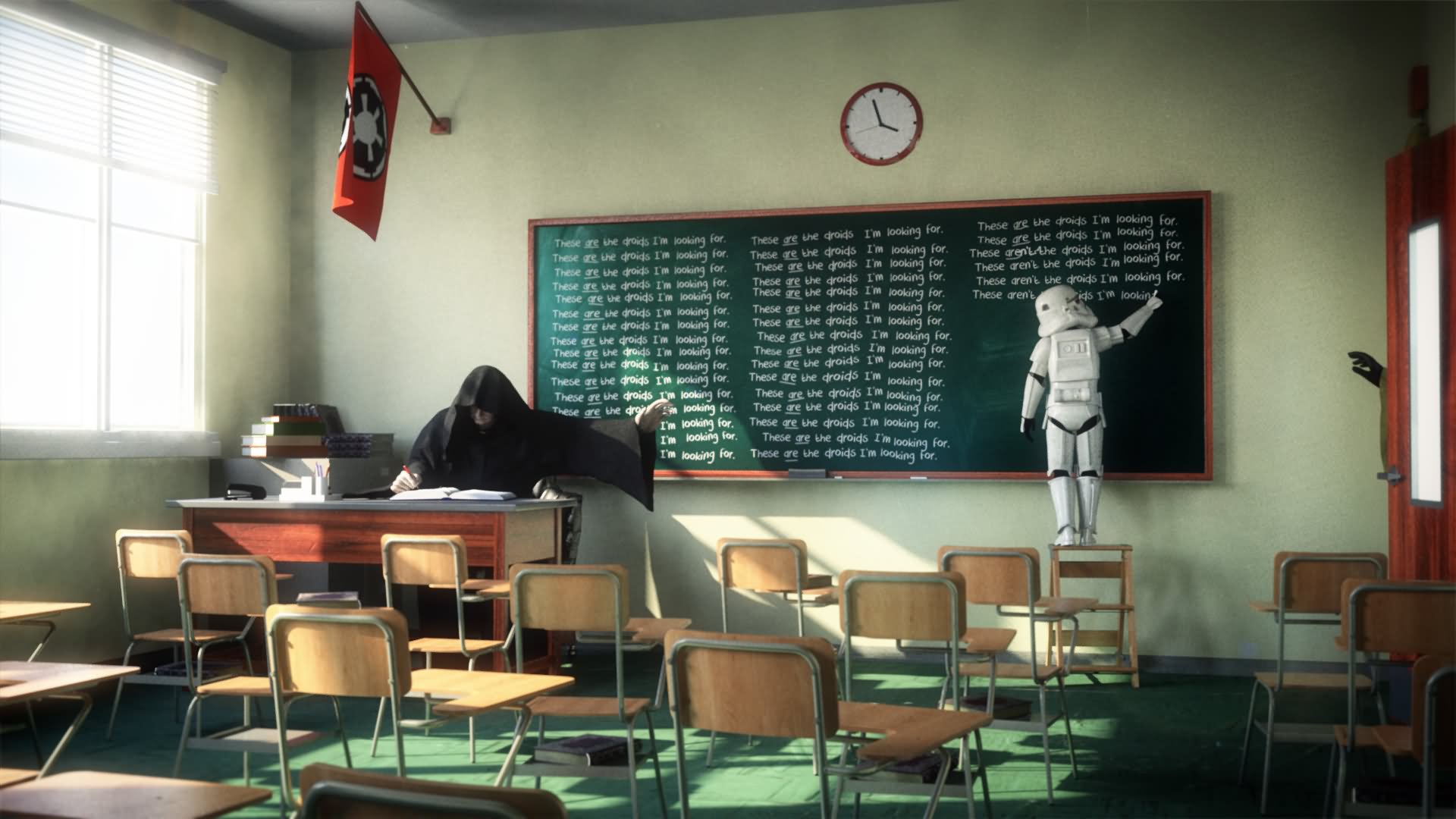 Funny Darth Vader In Classroom Star Wars Image