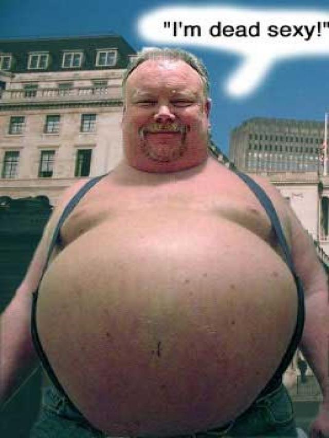 Funny Fat Tummy Man Picture