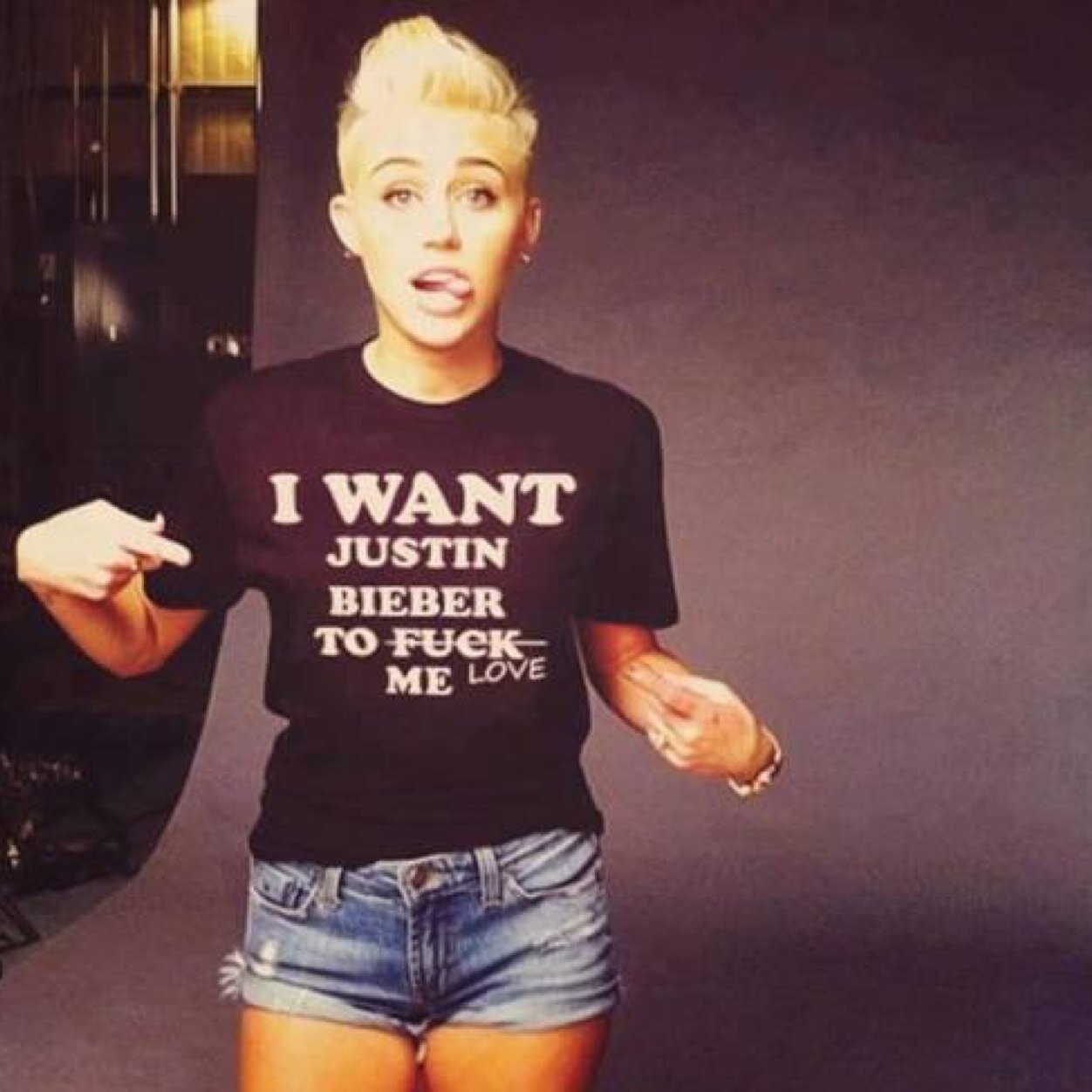 Miley Cyrus In Shorts Funny Image