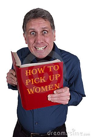 Funny Man Reading Book How To Pick Up Women Picture