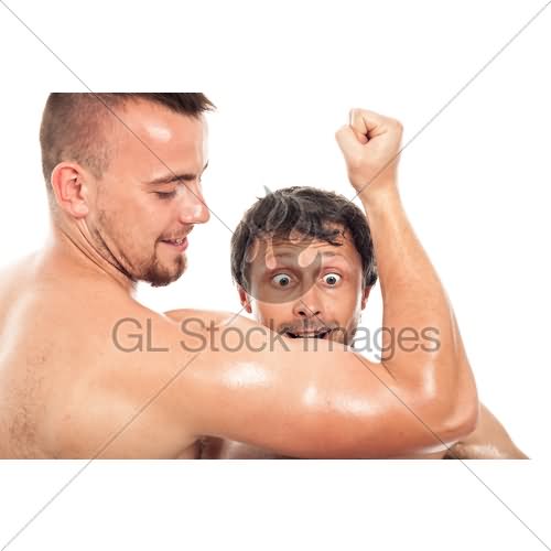 Funny Man Showing Biceps