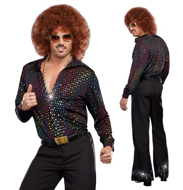 Funny Man Wearing Halloween Disco Costume