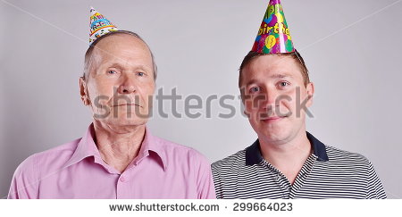 Funny Men With Birthday Hat