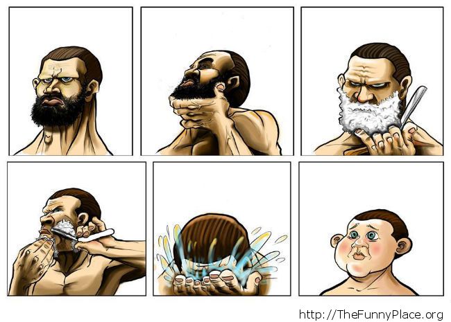 Funny Shaving Beard Cartoon Man Picture