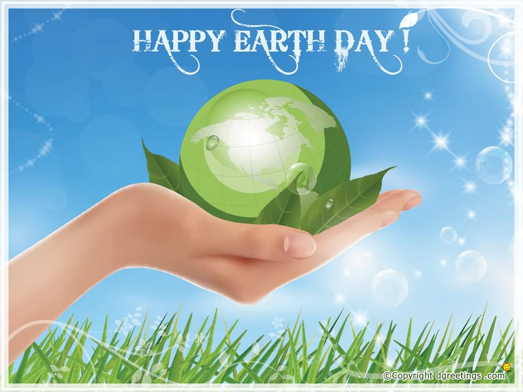 Happy Earth Day Earth Globe In Hand