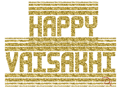 Happy Vaisakhi Golden Sparkle Glitter