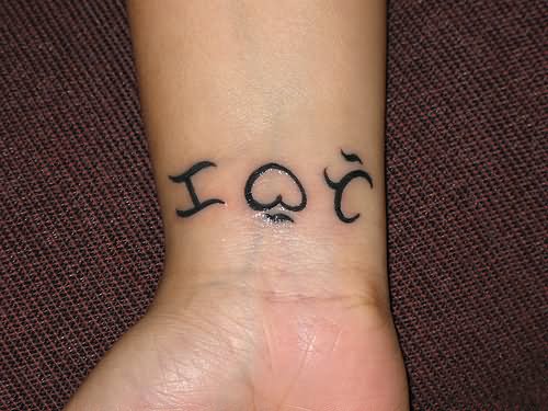 I Love You Alibata Tattoo On Wrist
