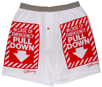 In Case Of Emergency Pull Down Funny Shorts Image