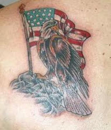 Inspiring American Flag With Eagle Tattoo Design